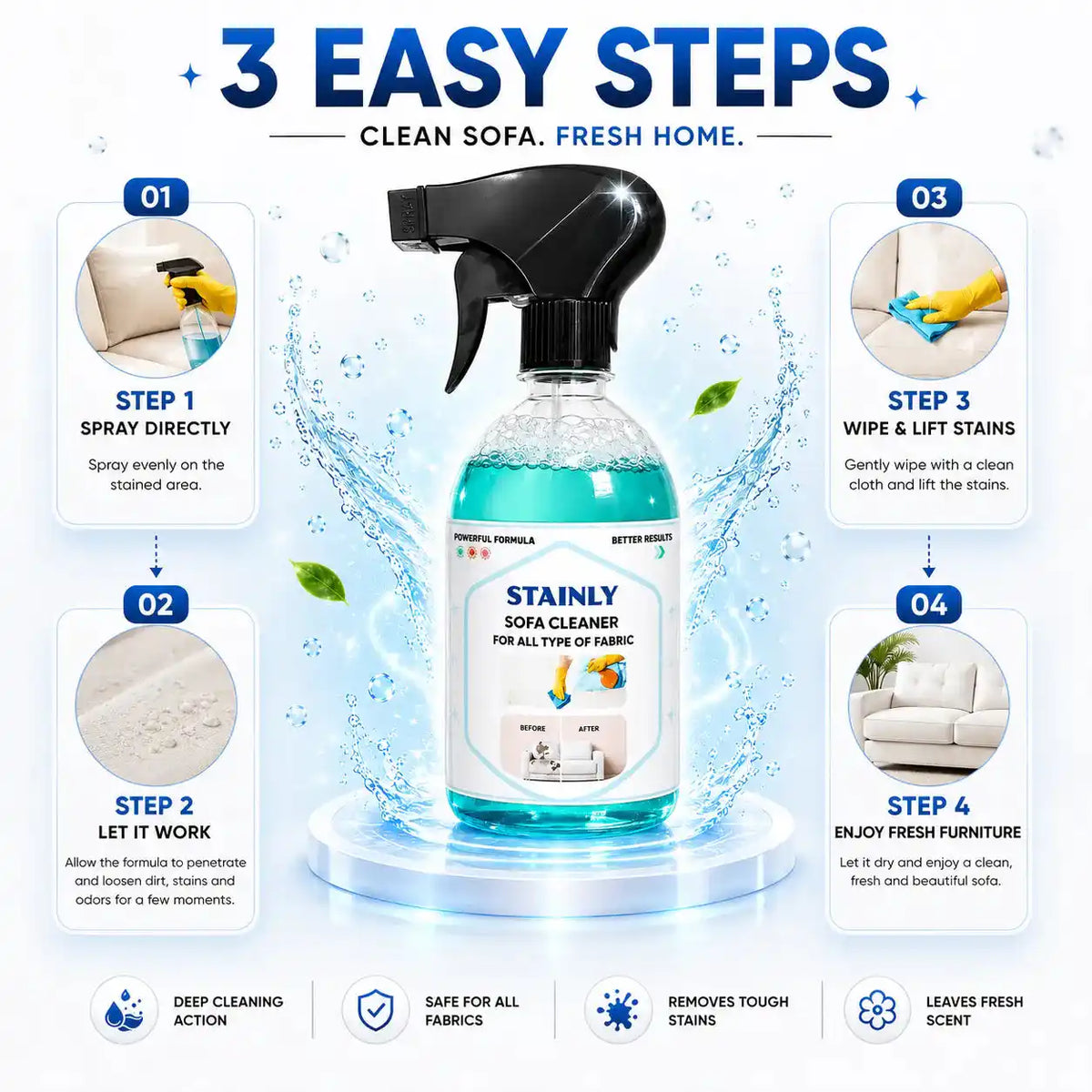 Sofa Cleaner Spray in Pakistan - Fabric Stain Remover for Sofa & Carpet | Stainly