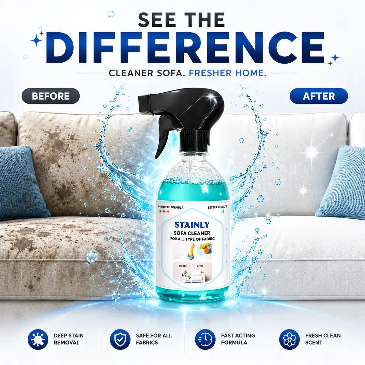 Sofa Cleaner Spray in Pakistan - Fabric Stain Remover for Sofa & Carpet | Stainly